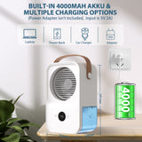 1 x RAW Customer Returns 4000mAh mobile air conditioner without exhaust hose, 4 IN 1 mobile air conditioner mini air conditioner with aromatherapy portable fan air cooler with water cooling spray function, air cooler for rooms - RRP €39.38