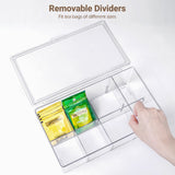 1 x RAW Customer Returns Puricon 2 pieces tea box 16 compartments, stackable tea bag tea holder with lid, tea storage box tea bag boxes made of plastic, airtight tea storage for coffee pods organizer box - transparent - RRP €19.67