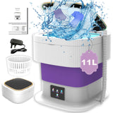 1 x RAW Customer Returns Mini Folding Washing Machine, 11L 1.8kg 2 in 1 Camping Small Washing Machine with Dryer Portable for Socks Underwear Baby Clothes Travel Hiking Dorm - RRP €38.4