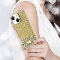 1 x RAW Customer Returns BEZ Phone Case for iPhone 14 Case Glitter, Sparkle Diamond Crystal Bling Case with Bling Co. Series for iPhone 14, Saffron Yellow - RRP €24.99