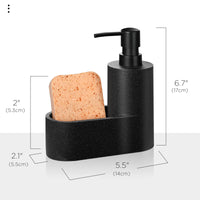 1 x RAW Customer Returns MoKo soap dispenser with sponge holder, dishwashing liquid dispenser kitchen organizer pump soap dispenser with sponge holder sink organizer dishwashing organizer for kitchen bathroom sink, gravel black - RRP €24.19