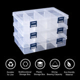 1 x RAW Customer Returns ilauke 3 pieces x 8 grid compartments storage box, storage box plastic transparent stackable adjustable compartments for organizing sewing threads, spools, beads, jewelry, toys, earrings - RRP €15.6