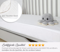 1 x RAW Customer Returns Cot mattress cover 60x120 waterproof 100 Bamboo Super Soft Breathable and not noisy Hypoallergenic Anti-mite Antibacterial and fully elastic Cot mattress cover - RRP €19.3