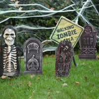 1 x RAW Customer Returns EXCEART Pack of 5 Halloween Rip Cemetery Decor Foam Tombstone Scary Halloween Tombstone Decoration for Haunted House Garden - RRP €21.18