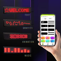 1 x RAW Customer Returns Leadleds 23x5cm LED Car Sign, Message Board, Bluetooth Connected Smartphone, Programmable for Car Window, Taxi, Shop Front Red  - RRP €48.9