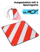 1 x RAW Customer Returns 2 in 1 warning sign for Italy and Spain, 50 50cm standard size, with 4 tensioning straps - robust and durable, red and white warning sign for motorhomes, rear carriers, bicycle carriers - RRP €34.27