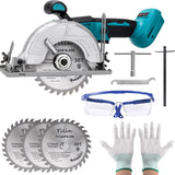 1 x RAW Customer Returns Brushless mini circular saw, hand-held circular saw for Makita 18 V Li-Ion battery with 3 saw blades 125mm , copper motor can cut diagonally 6500RM min multifunctional saw for woodworking - RRP €76.63