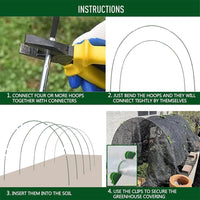 1 x RAW Customer Returns TUIBEIDAMAI plant tunnel arches, 30 pieces tunnel arches raised bed, removable film tunnel for raised beds, greenhouse arch 6 mm wrapped with plastic, greenhouse tyres, garden tunnel arches, greenhouse tunnel - RRP €20.16