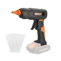 1 x RAW Customer Returns WORX 18V 20V MAX cordless hot glue gun WX045.9, PowerShare, 60W, MAX 200 , anti-drip, ideal for DIY, furniture assembly, home repair, with 10 glue sticks, without battery charger - RRP €49.99