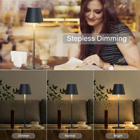 1 x RAW Customer Returns light to hope LED table lamp battery with charging station bedside lamp touch dimmable warm white 2700K-4000K table lamp wireless for bedroom, garden, dining table, balcony, hotel 2 x gray  - RRP €57.38