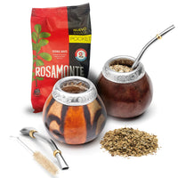 1 x RAW Customer Returns balibetov Set with 2 Yerba Mate Gourd and 1 pack of 100g Yerba Mate - Yerba Mate Cup Argentina - 2 Mate cups, 2 Bombilla, 1 cleaning brush, 1 loose Yerba Mate bag - RRP €38.0