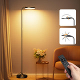 1 x RAW Customer Returns SIBRILLE 36W Living Room Floor Lamp, 2400LM Bright Modern Floor Lamp Dimmable with Magnetic Remote Control, 3000K-6000K Black LED Reading Floor Lamp for Living Room Bed Office - RRP €77.21