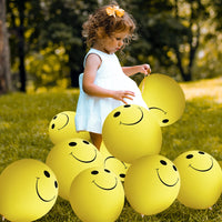 1 x Brand New Smiley Balloons 10 Inch Latex Balloons for Children Birthday Party Wedding Baby Showers Wedding Decoration Accessories Pack of 50 - RRP €19.2