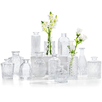 1 x RAW Customer Returns Glass Bud Vases Set of 12, Small Vases for Centerpieces, Vase for Flowers in Bulk for Rustic Wedding Home Table Decorations - RRP €29.99