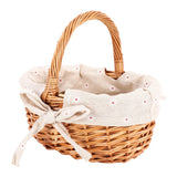 2 x RAW Customer Returns Roundsky Hand Woven Wicker Basket Simulation Flower Basket One Hand Small Flower Basket with Hand Gift Basket - RRP €44.36