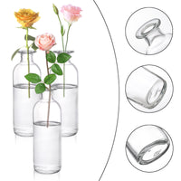 1 x RAW Customer Returns Peohud Set of 12 glass vases, 16 cm high bud vase flower vases, clear small flower vases, decorative glass bottles flower vases for home decor, wedding reception, party - RRP €23.18