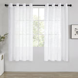 1 x RAW Customer Returns Deconovo White Curtains for Living Room Modern 2 Pieces Semi Transparent Curtains for Bedroom Decorative Windows with Eyelets 140x175cm White - RRP €24.31