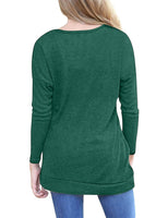 1 x Brand New MOLERANI T-Shirts for Women Long Sleeve Round Neck Tunic Blouse Top Casual Tee Green M 38-40 - RRP €25.01