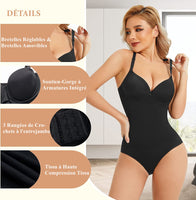 1 x RAW Customer Returns Bafully Women s Body Shaping Flat Tummy Shapewear Invisible Slimming Bodysuit Top Black L-XL - RRP €27.6