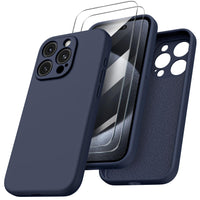 1 x RAW Customer Returns ORNARTO for iPhone 15 Pro Max case with camera protection and 2 protective films, liquid silicone mobile phone case iPhone 15 Pro Max 6.7 inch, shockproof iPhone 15 Pro Max protective case microfiber - midnight blue - RRP €15.98