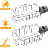 2 x RAW Customer Returns UHAPEER shower shelf without drilling, stainless steel, pack of 2 caddy shower baskets, shower shelf, rust-proof for shower rod, shampoo holder, shower gel holder, soap holder, sponge holder organiser - RRP €26.9