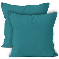 1 x RAW Customer Returns Encasa Cotton Pillow Cases, Set of 2 I 18x18 in 45x45 cm - Azul Blue I No Insert I Simply Pillowcases I Machine Washable Indoor Use Only - RRP €17.48