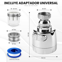 1 x RAW Customer Returns CARBOU 360 kitchen faucet aerator. Accessory, faucet adapter, rotating diffuser. 2 adjustable operating modes. ABS material. - RRP €11.9