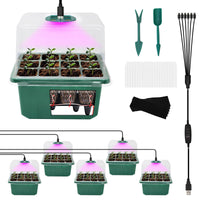 1 x RAW Customer Returns MYMULIKE Self-Watering Indoor Greenhouse with Grow Light, 6 Pack 72 Cells Plant Seedling Tray, Reusable Plastic Germination Trays for Starting Seeds Indoors - RRP €28.78