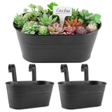 1 x RAW Customer Returns BOFUNX 2pcs Hanging Pots Set Vintage Plant Pot Flower Pot Planter with Hook Balcony Flower Pot Hanging for Decoration Balcony Outdoor Indoor Wall Garden Wall Railing Fence Black 27 14 22cm  - RRP €22.75