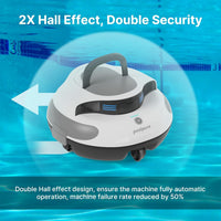 1 x RAW Customer Returns POOLPURE Pool Robot, 55-120 Dual Motor Cleaning Robot, LED Display, Automatic Parking, IPX8 Waterproof, Wireless Pool Vacuum, Ideal for Built-in Flat Pools 90  - RRP €167.21