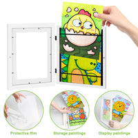 9 x Brand New SunnyLisa picture frame children s drawings A4, art photo frame for children s pictures, hinged picture frame, interchangeable picture frame for children white, children s art picture frame, kids art frame - RRP €183.6