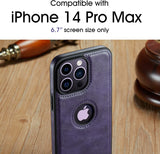 1 x RAW Customer Returns Sibada iPhone 14 Pro Max Case, iPhone 14 Pro Max Case, Logo View Compatible with Slim Premium Vegan Leather Classic Luxury Elegant Thin Cover, designed for iPhone14promax case - Purple - RRP €19.33