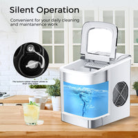 1 x RAW Customer Returns FOOING Ice Maker Ice Maker Ice Cube Maker Counter Top Ready in 6 Mins 2L Ice Machine with Ice Scoop and Basket LED Display Ice Maker for Home Bar Kitchen - RRP €109.99