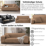 1 x RAW Customer Returns NAKIHOUSE Thick Velvet Sofa Cover with One Pillowcase, Super Soft Elastic Sofa Cover in Khaki Color for 1 2 3 4 Seater L-shaped corner sofa requires two  - RRP €48.4