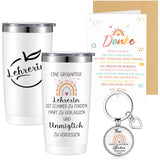 1 x RAW Customer Returns Blulu set of 4 thank you gifts for teachers 20 oz stainless steel thermos cup keychain with pendant thank you card envelope thank you farewell gift for kindergarten teacher apple style  - RRP €20.16