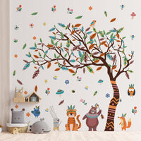 6 x Brand New Jungle Tree Animals Wall Stickers, 6 Pieces Peel and Stick Wall Stickers Removable Tiger Owl Fox Rabbit Bear for Kids Nursery Bedroom Living Room - RRP €112.26