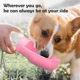 1 x RAW Customer Returns Dog Drinking Bottle 550 ml Peteast Foldable Dog Drinking Bottle for On the Go, BPA-Free, Dog Cat Pets Leak-Proof Water Bottle Dog for Hiking, Traveling Pink  - RRP €15.99