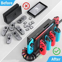 1 x RAW Customer Returns KDD Switch Controller Charging Station Compatible with Nintendo Switch OLED Joy-Con, Switch Charging Station with 8 Games Storage for Nintnedo Switch OLED Model Joycon Nintendo Switch Accessories - RRP €19.32