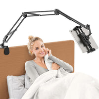 1 x RAW Customer Returns Jubor Tablet Holder for Bed, iPad Holder Bed Tablet Stand with 3 Metal Arms, 360 Degree Rotatable iPad Holder Table for iPad Pro Air Mini 4.7 -12.9 Tablet Smartphone - RRP €26.99