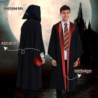 1 x RAW Customer Returns TUNAON Harry costume 6-piece set for adults and children, including wizard cape, wand and tie. for Halloween, carnival, cosplay and birthday, rituals full pink, XL  - RRP €23.18