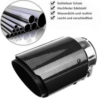 1 x RAW Customer Returns Eachbid Carbon Fiber Car Exhaust Tip Silencer Tailpipe 63mm Black  - RRP €45.09