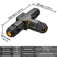 1 x RAW Customer Returns PEBA cable connector waterproof 3-pin, 3-way IP68 waterproof cable connector 4-12mm cable diameter, external distribution box, 3-wire, connection clamp with lever for outdoor, 4 pieces junction box - RRP €36.99