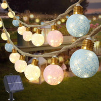 1 x RAW Customer Returns Qedertek Solar Fairy Lights Outdoor Weatherproof, 6M Solar Fairy Lights Outdoor Warm White with 16 Cotton Ball, LED Rope Solar Fairy Lights for Garden, Balcony, Wedding, Party, Childrens Room, Indoor Easter Decoration - RRP €29.99