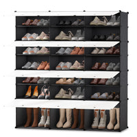 1 x RAW Customer Returns JOISCOPE Space-saving Modular Shoe Rack, Modular Shelf Outdoor Shoe Rack for Wardrobe Entrance, Slim Plastic Door Shoe Racks 3 7  - RRP €64.9