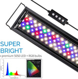 1 x RAW Customer Returns hygger aquarium lighting, aquarium LED lighting, 24 7 mode for sunrise-daylight-moonlight, adjustable timer, adjustable brightness, with extendable bracket, 7 colors 14W  - RRP €39.99