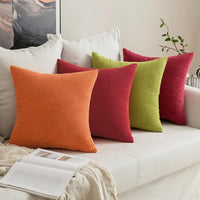 15 x Brand New MIULEE Set of 2 Granulate Cushion Covers Pineapple Soft Solid Decorative Square Throw Pillow Covers Cushions for Sofa Bedroom 16 x16 , 40 x 40 cm Orange - RRP €224.85