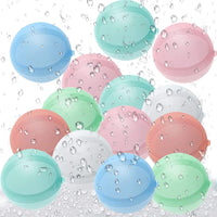 1 x Brand New Reusable Water Balloons 24 Silicone Water Balls for Kids Pool Water Fighting Games for Summer Party, Quick Filling and Easy to Tie for Water Games - RRP €20.4