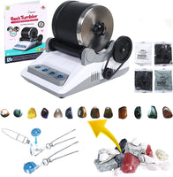 1 x RAW Customer Returns Transplant set of stone glasses, including 2 straps, a bag of rough stones, 4 coarse grinding, fine grinding, polishing, polishing the grains, with 7-day timer, polishing machine - RRP €52.76