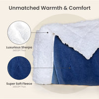 1 x Brand New Everlasting Comfort Plush Sherpa Fleece Blanket - Dual Sided, Reversible Sherpa Throw Blanket - Warm, Comfy, Ultra Soft Throw Blanket - RRP €37.99