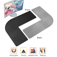 1 x RAW Customer Returns Chihein L-Shaped Desk Pad, Corner Desk Pad 95cm 125cm x 33cm, Computer Office Mouse Pad, Desk Blotter for Home Office - Black Gray - RRP €36.22